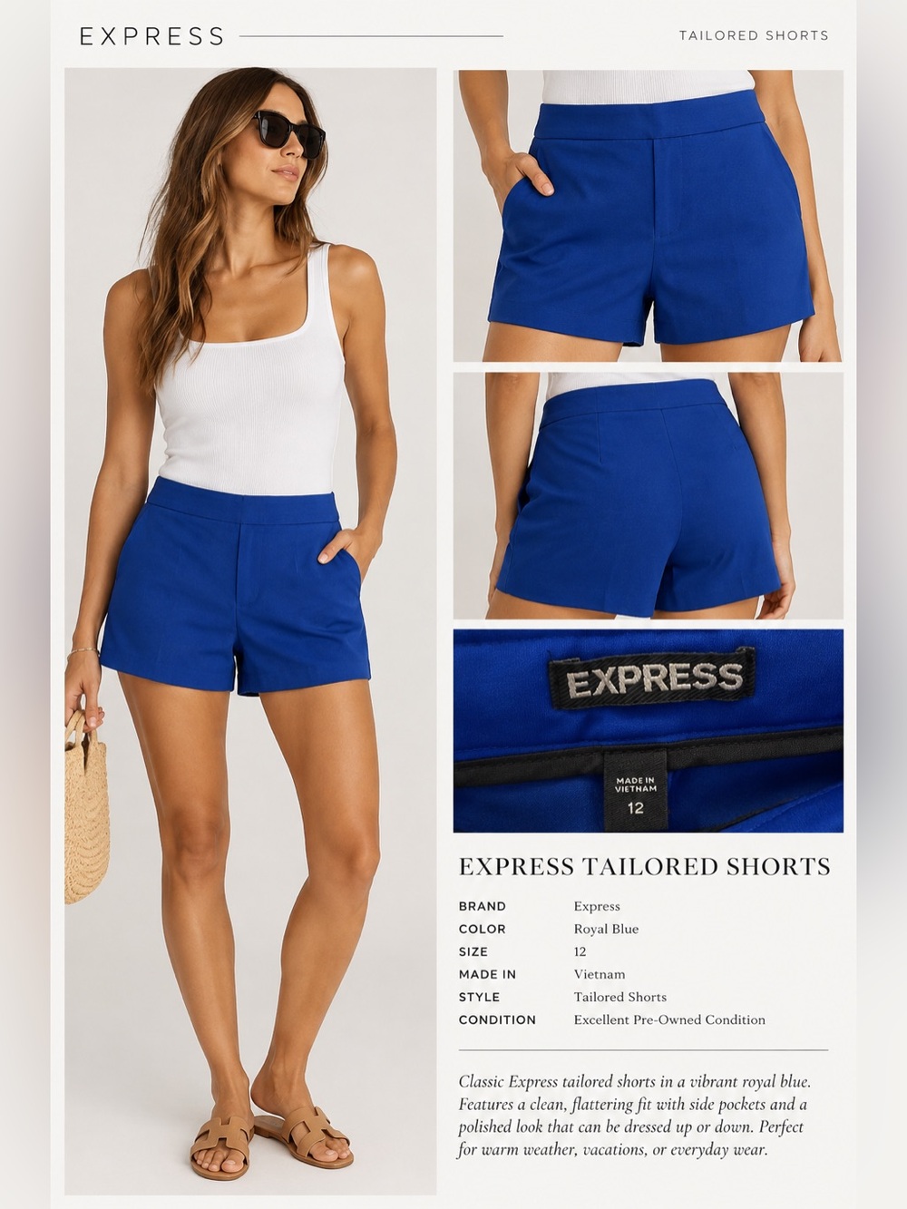 Express Royal Blue Tailored Women's Shorts